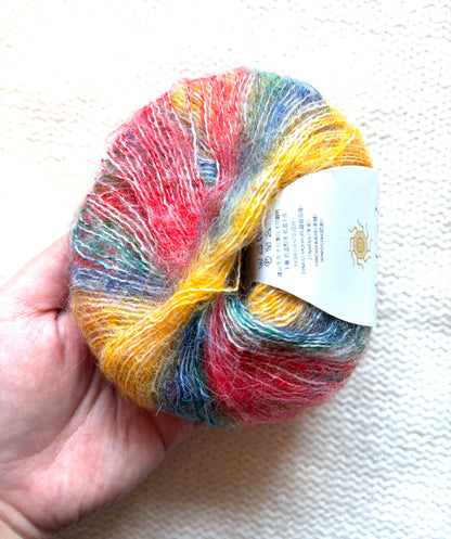 4 balls x 25g Cashmere Mohair yarn : Mohair + Wool + Cashmere + Nylon : Colour 02