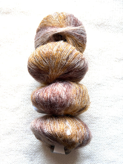 4 balls x 25g Cashmere Mohair yarn : Mohair + Wool + Cashmere + Nylon : Colour 11