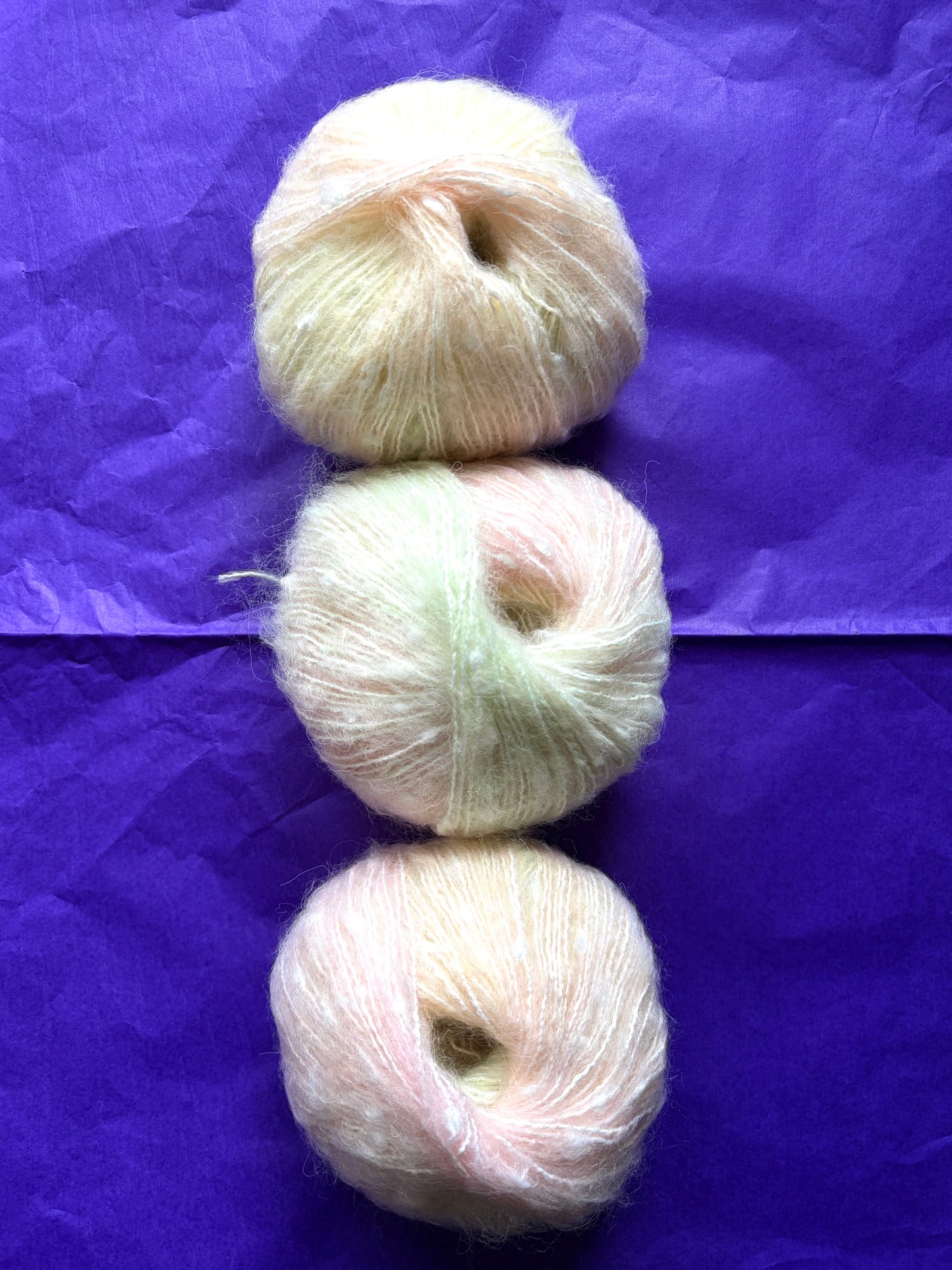 3 balls x 50g Mohair yarn : Gradient  Multicolour : 12