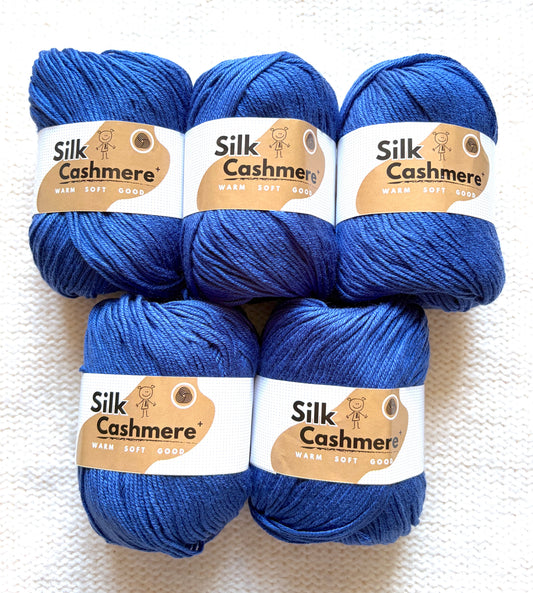 5 balls x 50g Cashmere Silk yarn : 60% Cashmere + 40% Silk :  11 Navy