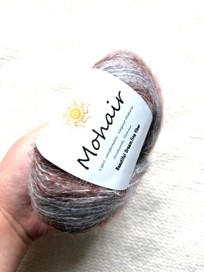 4 balls x 25g Cashmere Mohair yarn : Mohair + Wool + Cashmere + Nylon : Colour 23