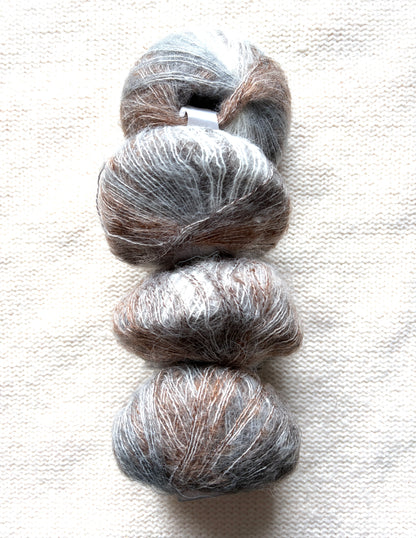 4 balls x 25g Cashmere Mohair yarn : Mohair + Wool + Cashmere + Nylon : Colour 03