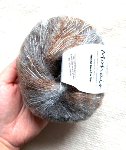 4 balls x 25g Cashmere Mohair yarn : Mohair + Wool + Cashmere + Nylon : Colour 03