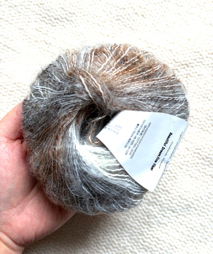 4 balls x 25g Cashmere Mohair yarn : Mohair + Wool + Cashmere + Nylon : Colour 03