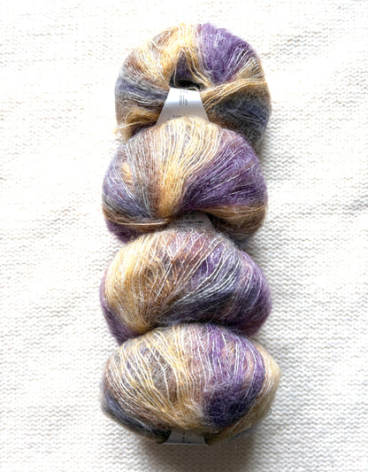 4 balls x 25g Cashmere Mohair yarn : Mohair + Wool + Cashmere + Nylon : Colour 22