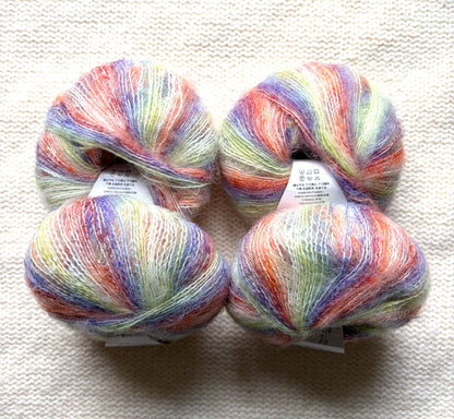 4 balls x 25g Cashmere Mohair yarn : Mohair + Wool + Cashmere + Nylon : Colour 05