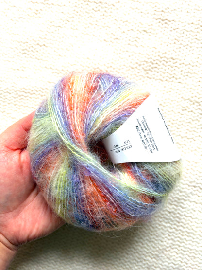 4 balls x 25g Cashmere Mohair yarn : Mohair + Wool + Cashmere + Nylon : Colour 05
