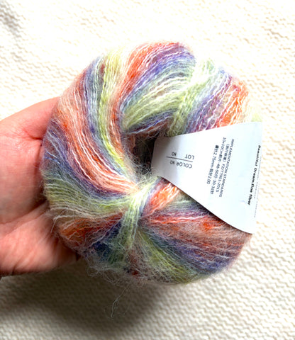 4 balls x 25g Cashmere Mohair yarn : Mohair + Wool + Cashmere + Nylon : Colour 05