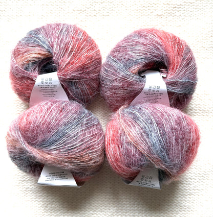 4 balls x 25g Cashmere Mohair yarn : Mohair + Wool + Cashmere + Nylon : Colour 04