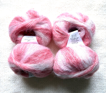 4 balls x 25g Cashmere Mohair yarn : Mohair + Wool + Cashmere + Nylon : Colour 20