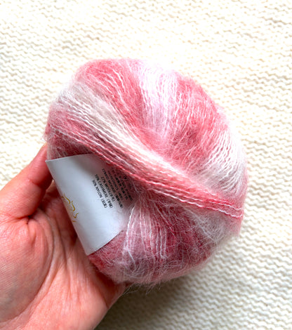 4 balls x 25g Cashmere Mohair yarn : Mohair + Wool + Cashmere + Nylon : Colour 20