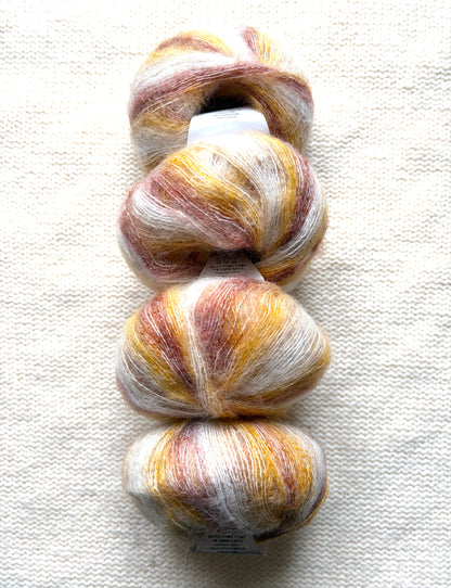 4 balls x 25g Cashmere Mohair yarn : Mohair + Wool + Cashmere + Nylon : Colour 25