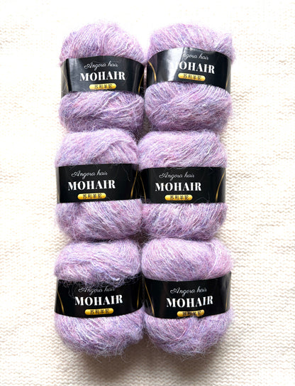6 balls x 25g Mohair Alpaca yarn : Mohair + Alpaca + Acrylic : colour 03