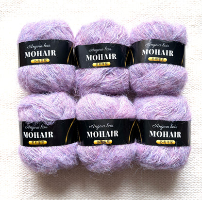 6 balls x 25g Mohair Alpaca yarn : Mohair + Alpaca + Acrylic : colour 03