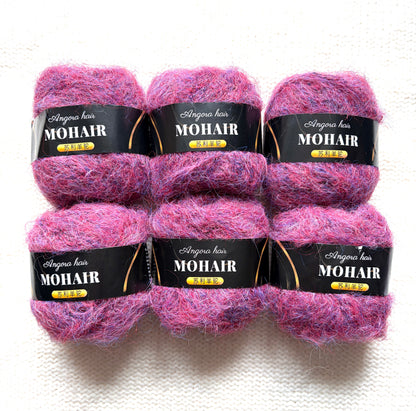 6 balls x 25g Mohair Alpaca yarn : Mohair + Alpaca + Acrylic : colour 04