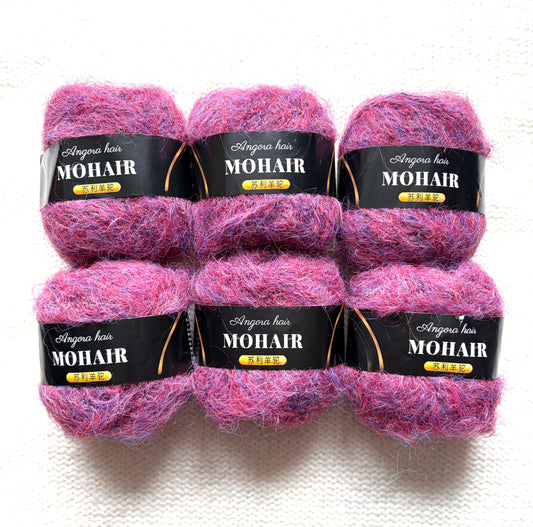 6 balls x 25g Mohair Alpaca yarn : Mohair + Alpaca + Acrylic : colour 04