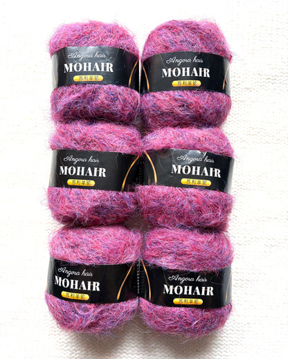 6 balls x 25g Mohair Alpaca yarn : Mohair + Alpaca + Acrylic : colour 04