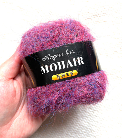 6 balls x 25g Mohair Alpaca yarn : Mohair + Alpaca + Acrylic : colour 04