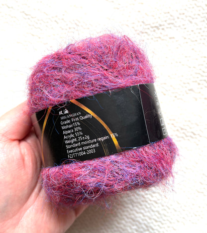6 balls x 25g Mohair Alpaca yarn : Mohair + Alpaca + Acrylic : colour 04