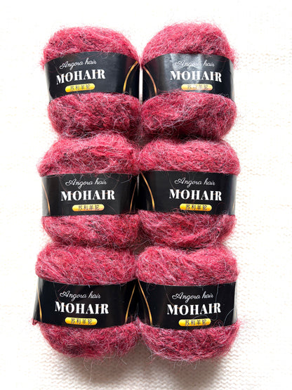 6 balls x 25g Mohair Alpaca yarn : Mohair + Alpaca + Acrylic : colour 05