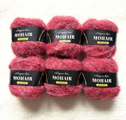6 balls x 25g Mohair Alpaca yarn : Mohair + Alpaca + Acrylic : colour 05