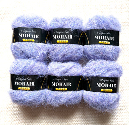 6 balls x 25g Mohair Alpaca yarn : Mohair + Alpaca + Acrylic : colour 07