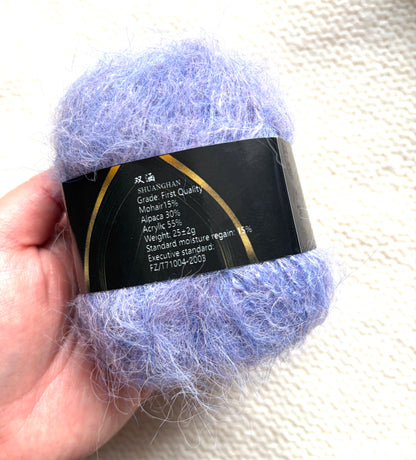 6 balls x 25g Mohair Alpaca yarn : Mohair + Alpaca + Acrylic : colour 07