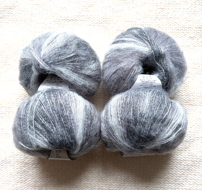 4 balls x 25g Cashmere Mohair yarn : Mohair + Wool + Cashmere + Nylon : Colour 09