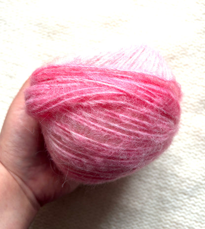 2 cakes x 50g Gradient Wool Blend Yarn : Colour 03 Pink and Yellow