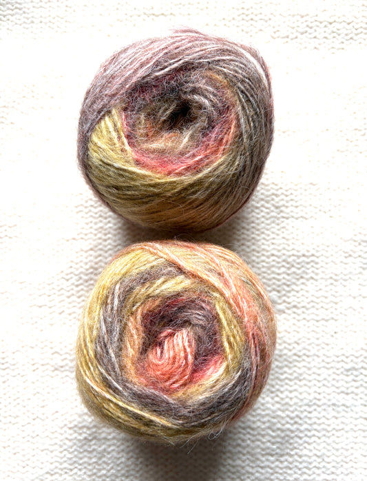 2 cakes x 50g Gradient Wool Blend Yarn : Colour 04 Authum