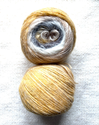 2 cakes x 50g Gradient Wool Blend Yarn : Colour 05 Brown and Grey