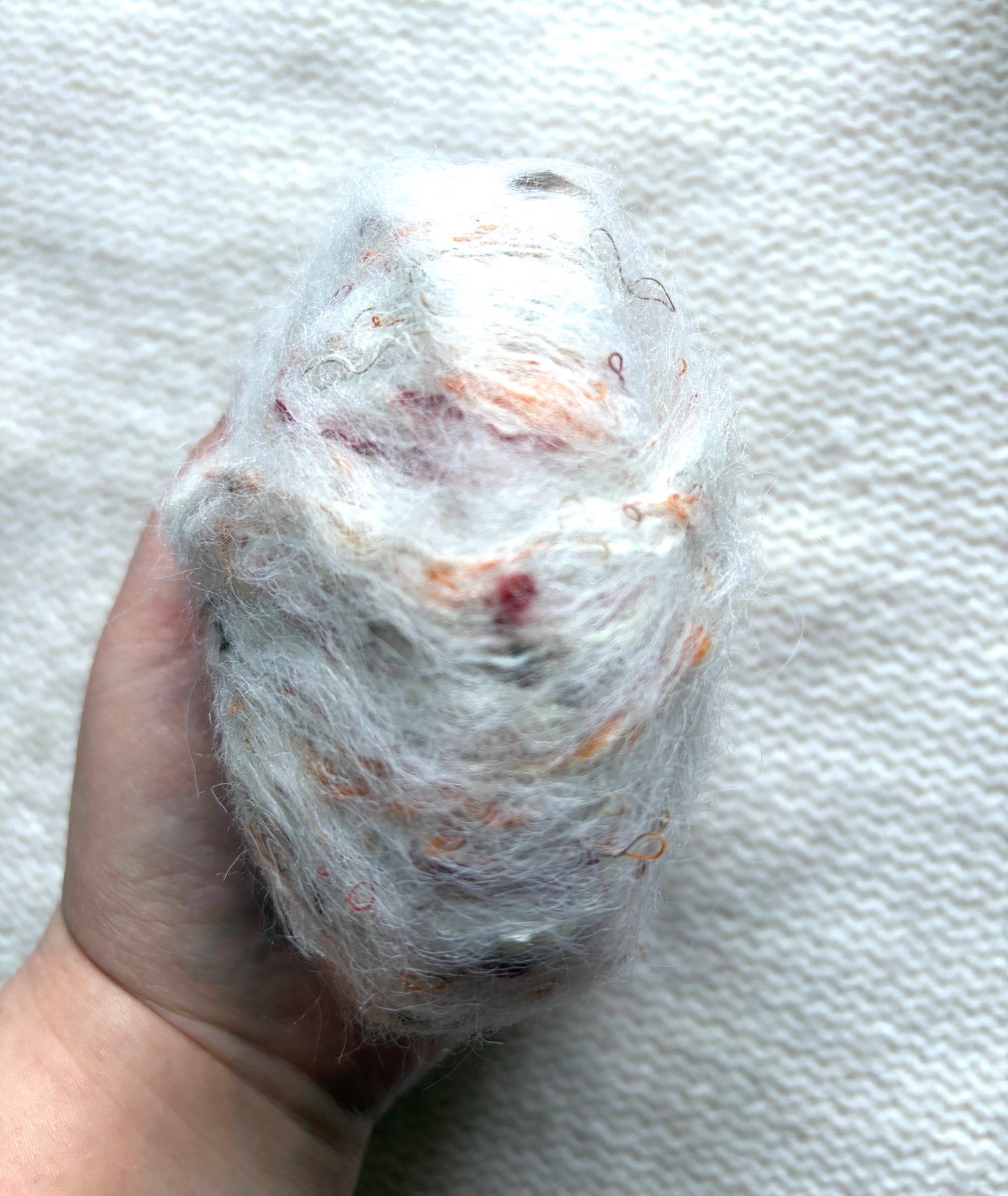 5 balls x 25g Mohair Wool yarn : Mohair + Wool + Acrylic + Polyester : 01 White
