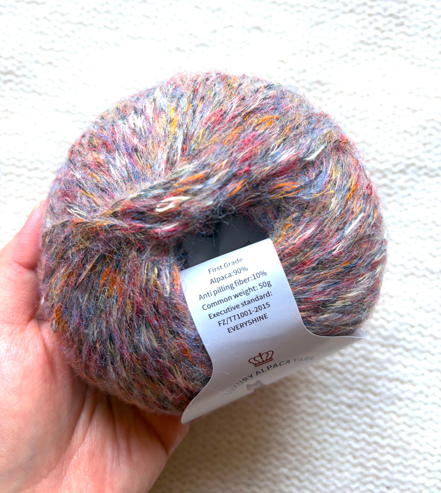 3 balls x 50g Alpaca yarn : 90% Alpaca + 10% Anti Pilling Fiber : Colour 03