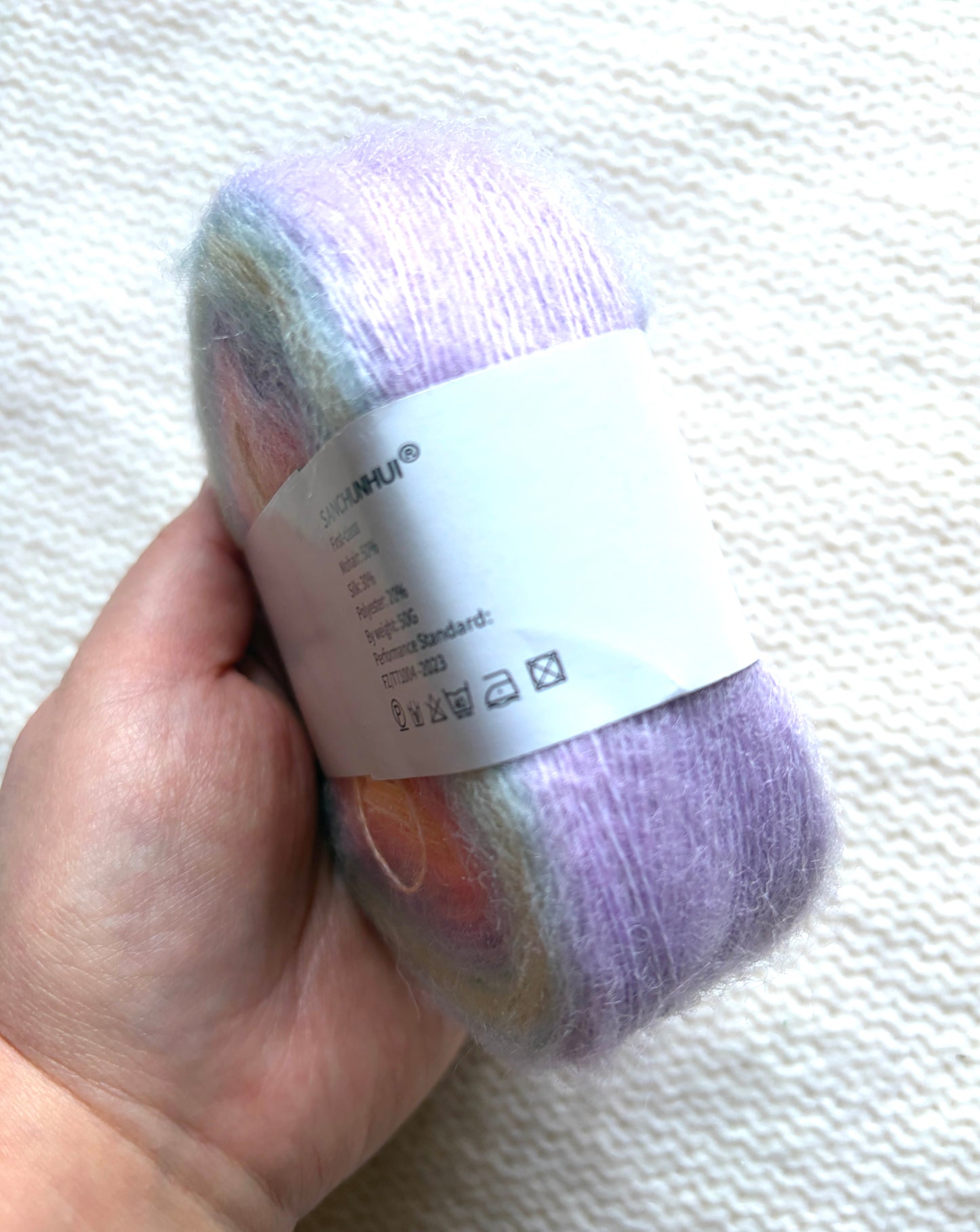 3 cakes x 50g Gradient Mohair Silk Yarn : Mohair + Silk+ Polyester : 04 Pastel