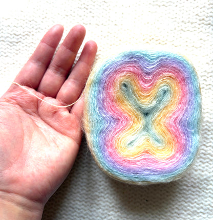 3 cakes x 50g Gradient Mohair Silk Yarn : Mohair + Silk+ Polyester : 04 Pastel