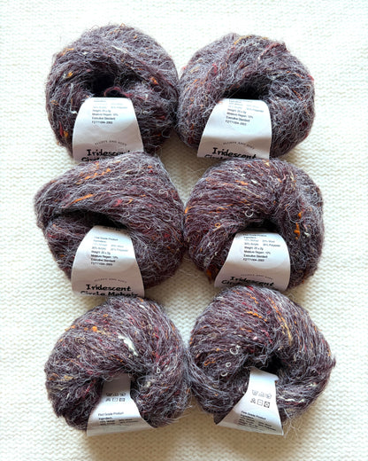6 balls x 25g Mohair Wool yarn : Mohair + Wool + Acrylic + Polyester : 19 Coffee Brown