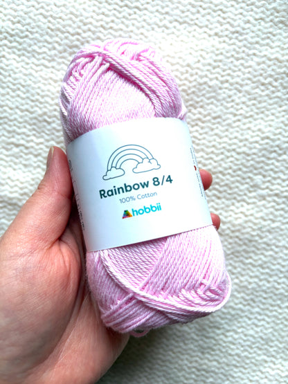 5 balls x 50g Hobbii : Rainbow Cotton Yarn 8/4 Color Pack 12A : 100% Cotton