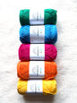 5 balls x 50g Hobbii : Rainbow Cotton Yarn 8/4 Color Pack 12B : 100% Cotton