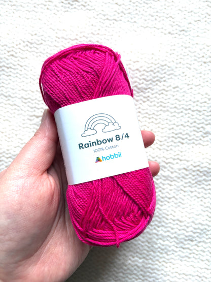 10 balls x 50g Hobbii : Rainbow Cotton Yarn 8/4 Pack 12 : 100% Cotton
