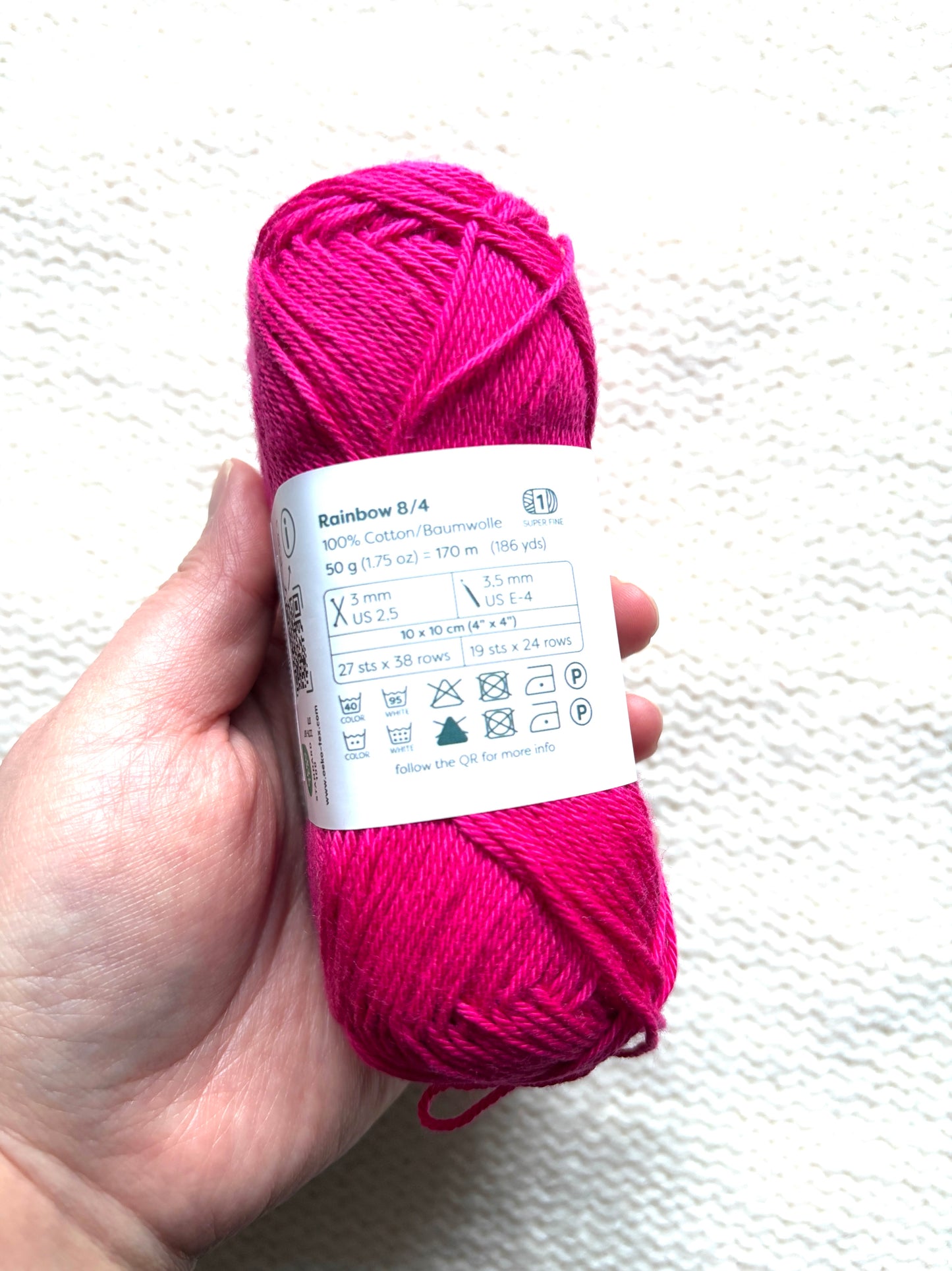 10 balls x 50g Hobbii : Rainbow Cotton Yarn 8/4 Pack 12 : 100% Cotton