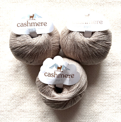 3 balls x 50g Cashmere yarn : 100% Cashmere : 04 Camel