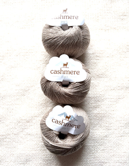 3 balls x 50g Cashmere yarn : 100% Cashmere : 04 Camel