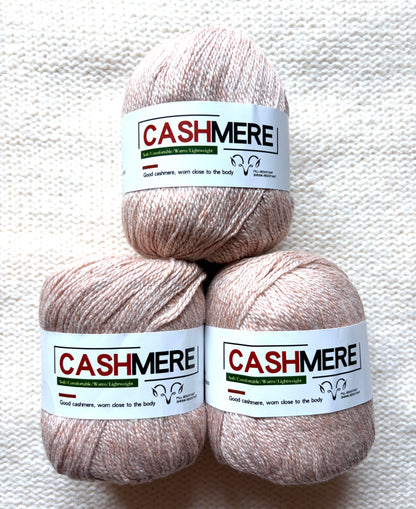 3 balls x 50g 100% Cashmere Yarn : 14 Sand