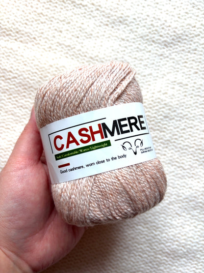3 balls x 50g 100% Cashmere Yarn : 14 Sand