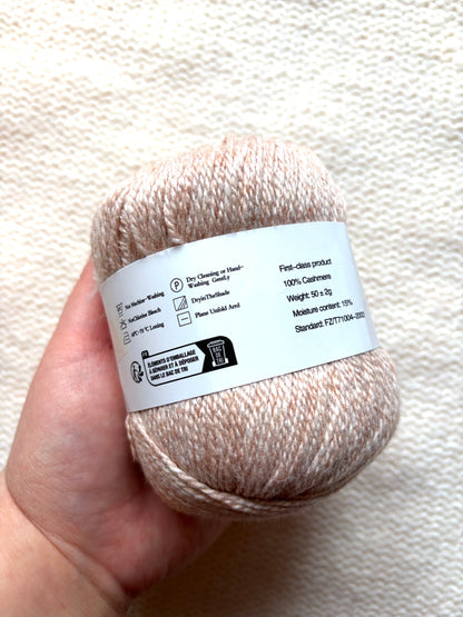 3 balls x 50g 100% Cashmere Yarn : 14 Sand