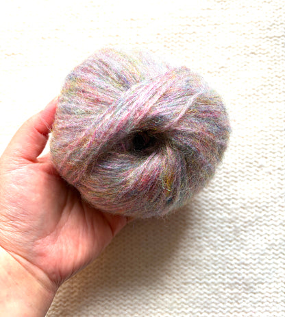 3 balls x 25g Glitter Mohair yarn : Mohair + Wool + Rayon : 19 Monet's Palette