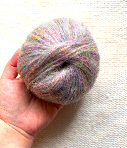 3 balls x 25g Glitter Mohair yarn : Mohair + Wool + Rayon : 19 Monet's Palette