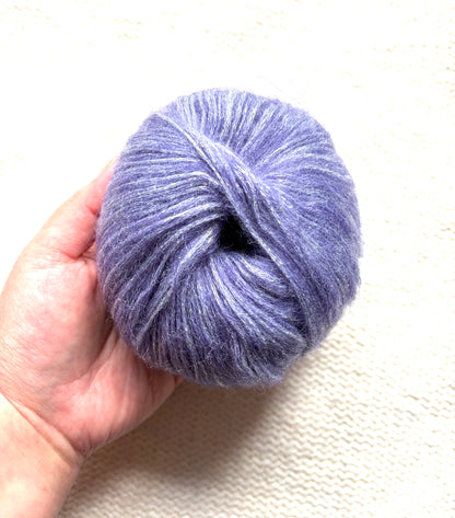 3 balls x 25g Glitter Mohair yarn : Mohair + Wool + Rayon : 28 Amethyst