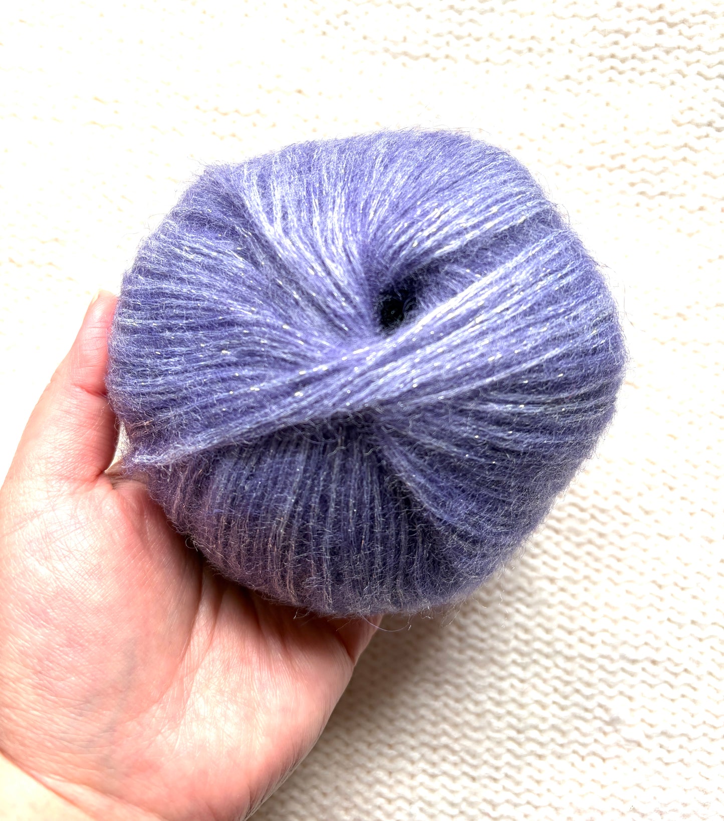3 balls x 25g Glitter Mohair yarn : Mohair + Wool + Rayon : 28 Amethyst