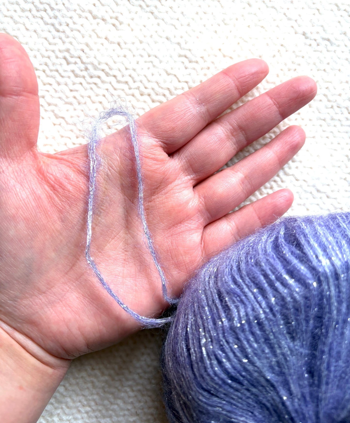3 balls x 25g Glitter Mohair yarn : Mohair + Wool + Rayon : 28 Amethyst